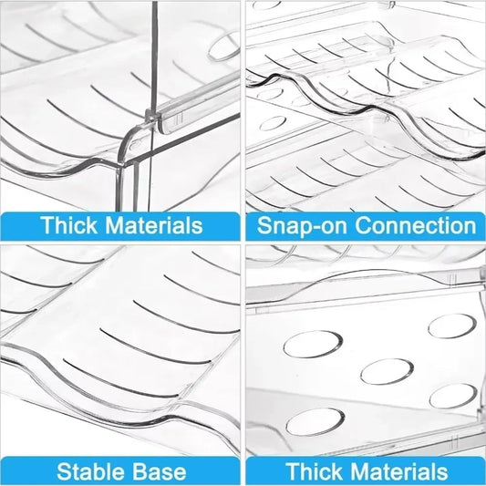 Water Bottle Organizer Stackable Cup Beverage Storage Stand Large Capacity Refrigerator Clutter Organizer Space Saving Wine Rack