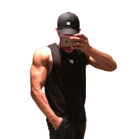 Mannen Bodybuilding Tank Tops Gym Workout Fitness Mouwloos Shirt Running Kleding Stringer Singlet Zomer Toevallige Vest