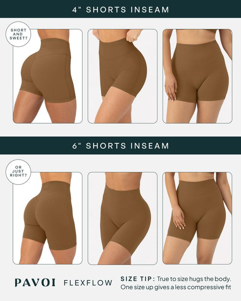 PAVOI ACTIVE Buttery Soft Shorts for Women - High Waisted Workout Shorts - 4" & 6" No Front Seams Gym Shorts - Flexflow