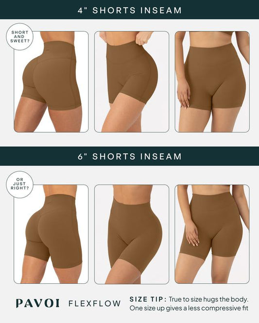 PAVOI ACTIVE Buttery Soft Shorts for Women - High Waisted Workout Shorts - 4" & 6" No Front Seams Gym Shorts - Flexflow