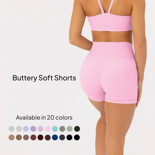 PAVOI ACTIVE Buttery Soft Shorts for Women - High Waisted Workout Shorts - 4" & 6" No Front Seams Gym Shorts - Flexflow